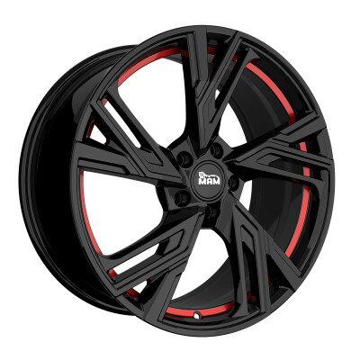 MAM RS5 8,5×20″ · 5×108 · ET40 · CB72,6 BLACK PAINTED RED INSIDE