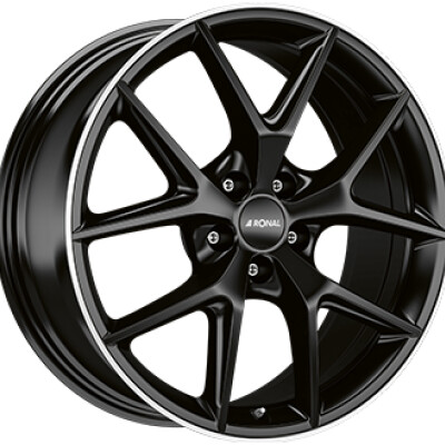 Ronal R75 8,5×20″ · 5×114,3 · ET40 · CB76 Dull Black / Polished Lip