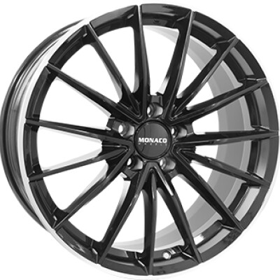Monaco Wheels GP14 7,5×18″ · 5×112 · ET45 · CB66,6 Gloss Black / Polished lip
