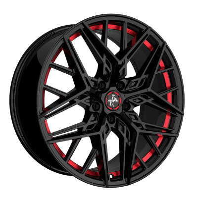 Keskin KT25 8,5×19″ · 5×114,3 · ET35 · CB72,6 BLACK PAINTED RED INSIDE