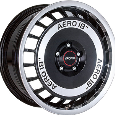 Ronal R50 Aero 8×18″ · 5×112 · ET35 · CB76 Gloss Black / Polished