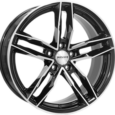 Monaco Wheels RR8M 7,5×17″ · 5×114,3 · ET40 · CB73,1 Gloss Black / Polished