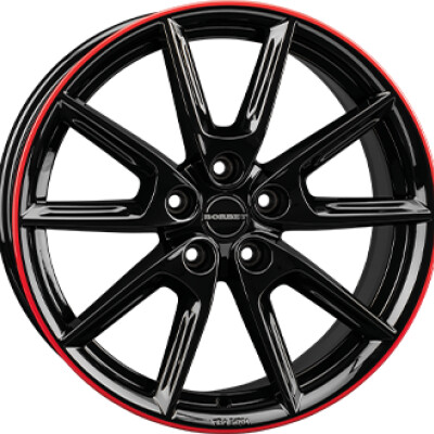 Borbet LX 8×19″ · 5×114,3 · ET50 · CB72,5 Gloss Black / Red
